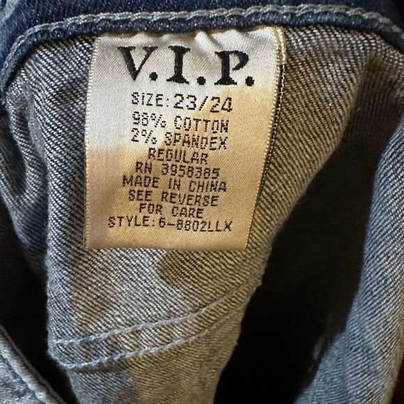 V.I.P. Blue Jean Ripped Shorts Size 23/24 - Picture 3 of 5